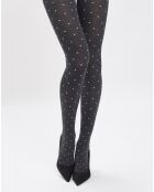 Collants Plumetis gris/rose