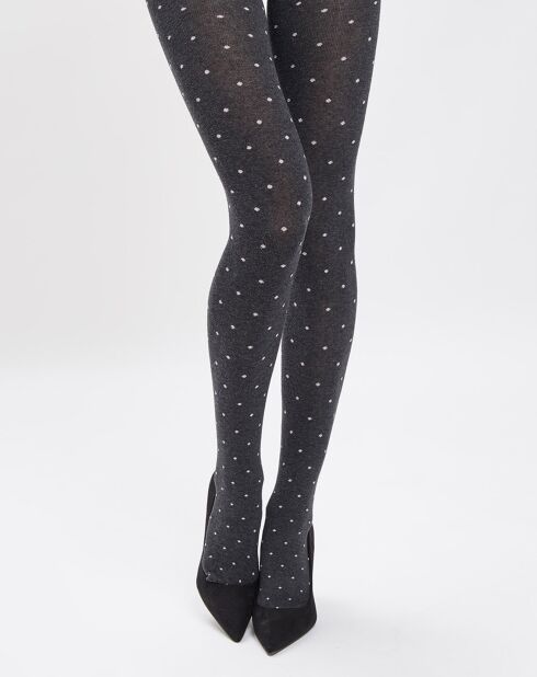 Collants Plumetis gris/rose