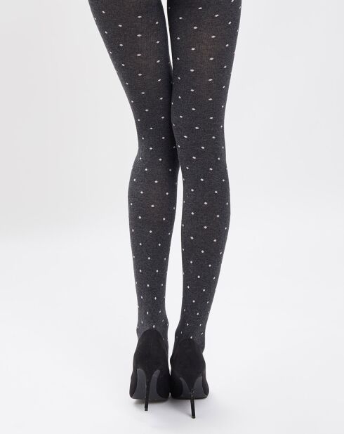 Collants Plumetis gris/rose