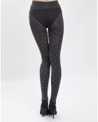 Collants Plumetis gris/rose