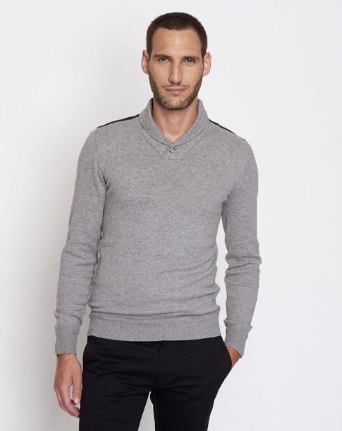 Pull en Coton & Laine mélangés gris