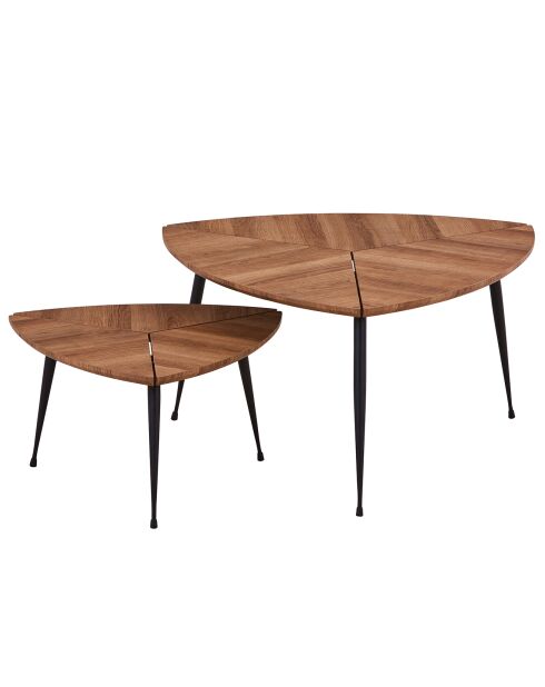 2 Tables gigognes en fibre de bois Cobra bois naturel