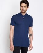 Polo en maille fine bleu