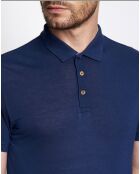 Polo en maille fine bleu