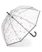 Parapluie cloche imprimé pois & coeurs transparent