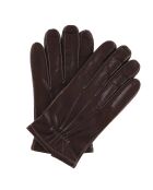 Gants en Cuir d'Agneau doublure textile marron/écru