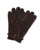 Gants en Cuir d'Agneau doublure textile marron/écru