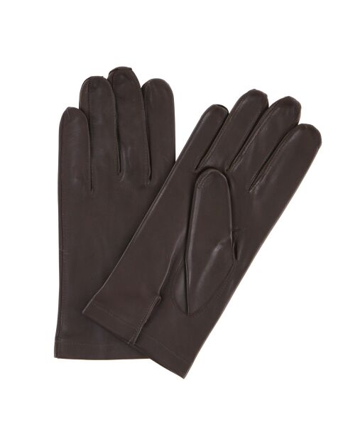 Gants en Cuir d'Agneau non doublés marron