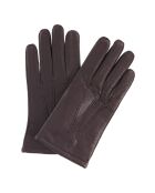 Gants en Cuir d'Agneau doublure textile marron