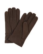 Gants en Velours de Cuir d'Agneau doublure textile marron