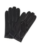 Gants en Cuir d'Agneau doublure textile noir/écru