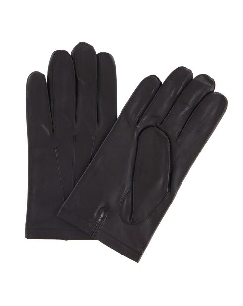 Gants en Cuir d'Agneau doublure Soie marron foncé