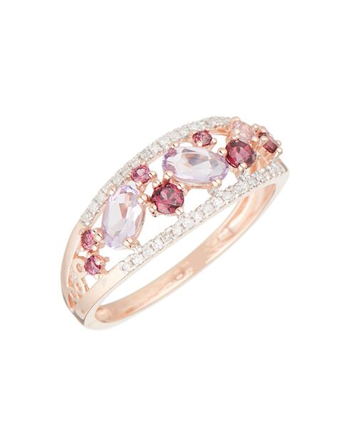 Bague multipierres rosé or rose