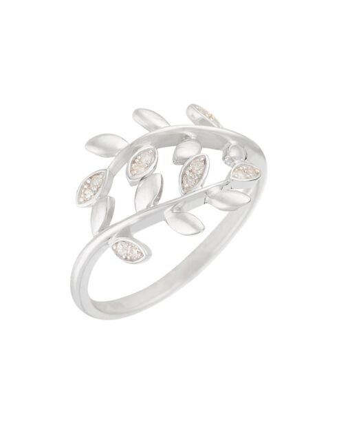 Bague feuillage Diamant Or Blanc