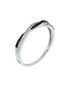 Bague anneau & tresse or blanc