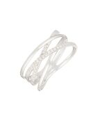 Bague diamant vagues or blanc