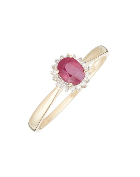Bague Rubis ovale or jaune