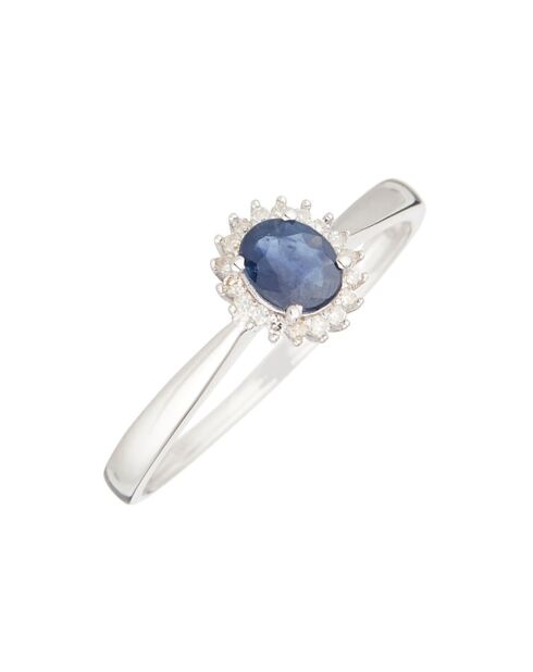 Bague Saphir ovale Or Blanc