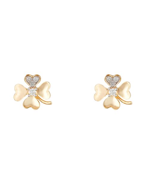 Boucles d'oreilles Trèfle Or Jaune