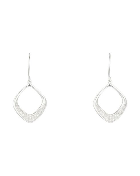 Pendientes cuadrados de oro blanco y diamantes