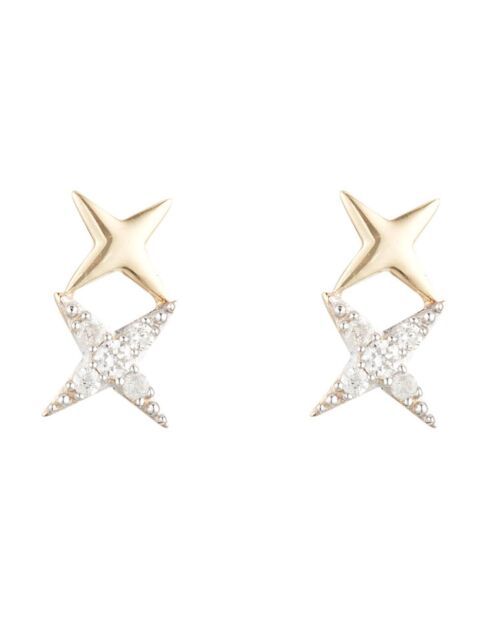 Boucles d'oreilles doubles étoiles Or Jaune