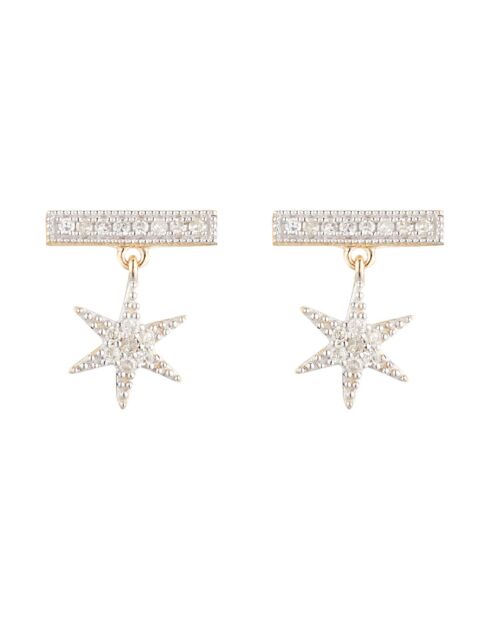 Stern-Ohrringe aus Gelbgold mit Diamanten