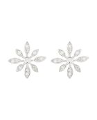 Boucles d'Oreilles rosace en diamant  Or Blanc