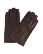 Gants en Cuir d'Agneau doublure Textile marron