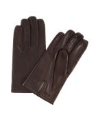 Gants en Cuir d'Agneau doublure Textile marron
