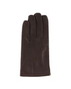 Gants en Cuir d'Agneau doublure Textile marron