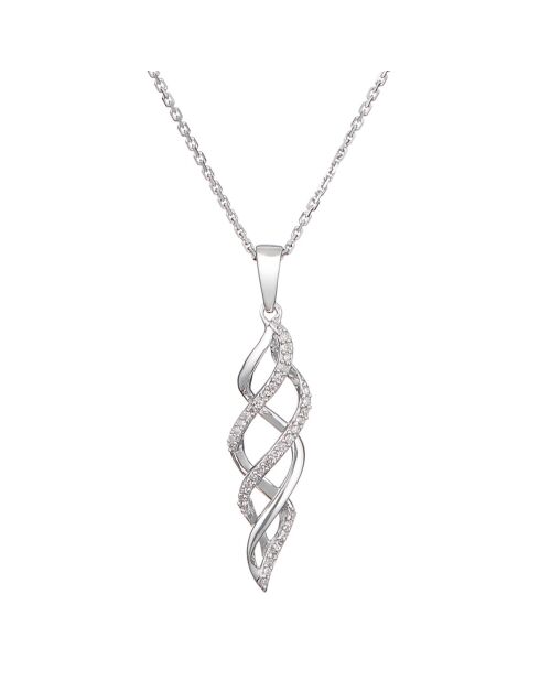 Pendentif en Diamant tresse Or Blanc