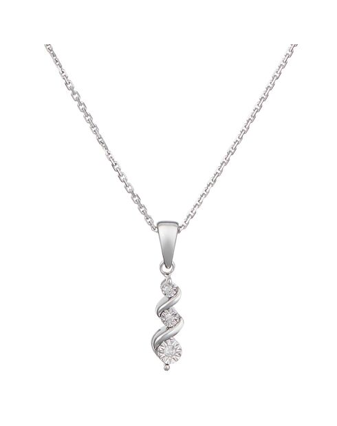 Pendentif en Diamants & tresse  Or Blanc