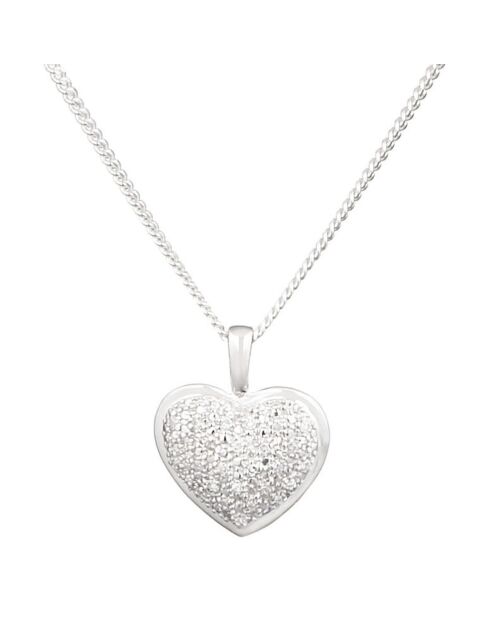 Pendentif Cœur en Diamants 0.04 ct or blanc