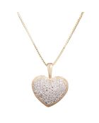 Pendentif Coeur Diamants 0,04 ct or jaune