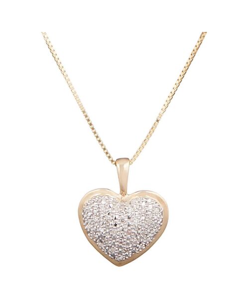 Pendentif Coeur Diamants 0,04 ct or jaune