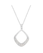 Pendentif Losange en Diamant Or Blanc