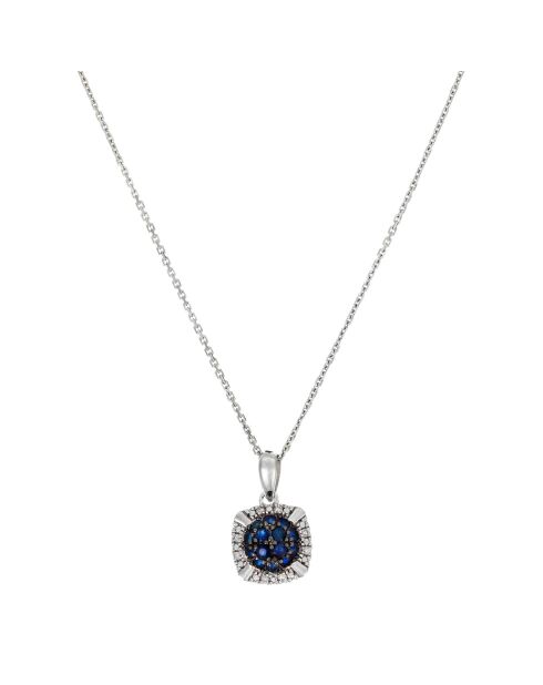 Anhänger aus 0,03 ct Diamant und 0,5 ct Saphir-Weißgold