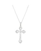 Pendentif Croix en Topaze or blanc