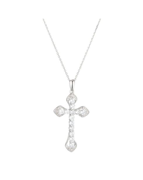 Pendentif Croix en Topaze or blanc