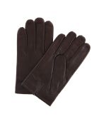 Gants en Cuir d'Agneau doublure textile marron