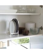 Rangement pour assiettes blanc - 11.5x16x20 cm