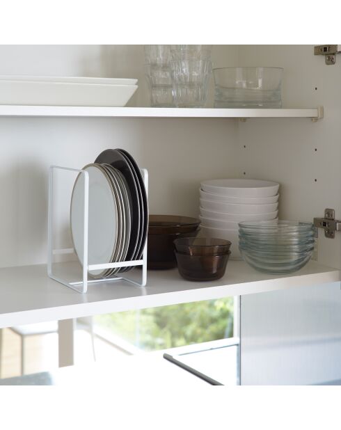 Rangement pour assiettes blanc - 11.5x16x20 cm