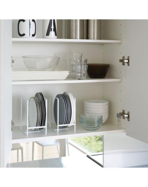 Rangement pour assiettes blanc - 11.5x16x20 cm