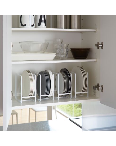 Rangement pour assiettes blanc - 11.5x16x20 cm