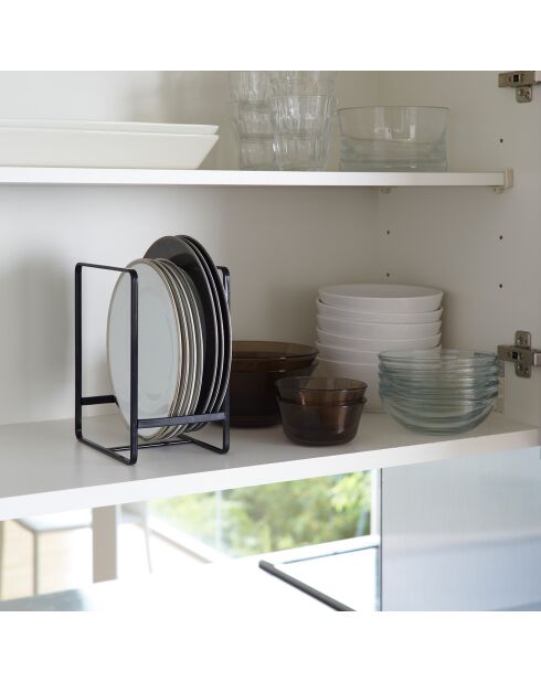 Rangement pour assiettes noir - 11.5x16x20 cm