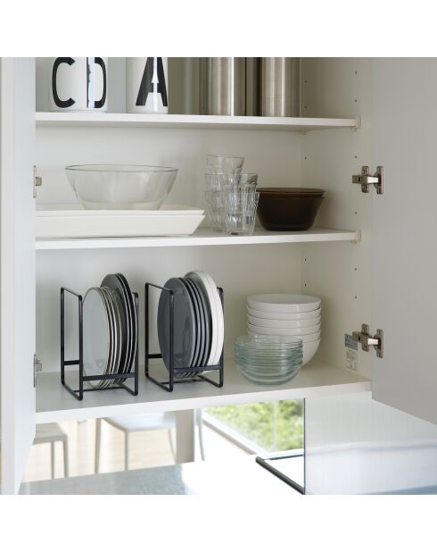 Rangement pour assiettes noir - 11.5x16x20 cm