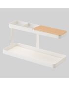 Bureauopslag in wit/hout - 24,5x9,7x11,3 cm