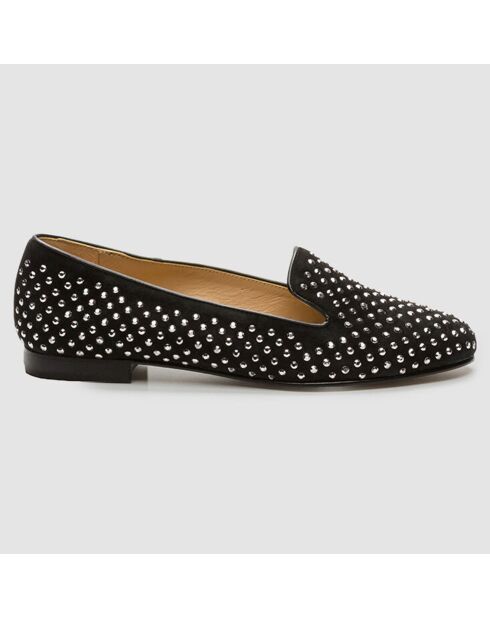 Slippers en Velours de Cuir Abo noires