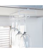 Porte-verres à suspendre blanc - 11x26x7 cm