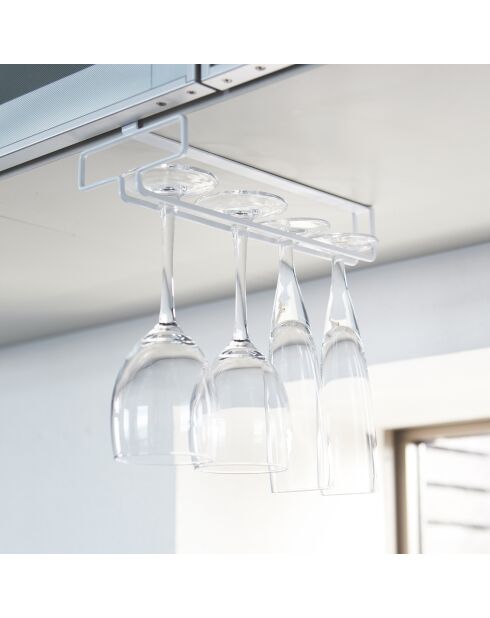 Porte-verres à suspendre blanc - 11x26x7 cm
